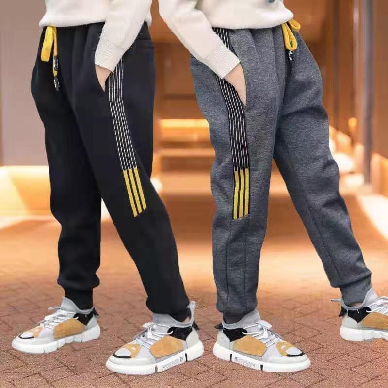 Boys Pants Winter Thicken Warm Plus Velvet Pants Girls Kids Trousers Children Sport Pants Casual Loose-fitting Trousers Fashion