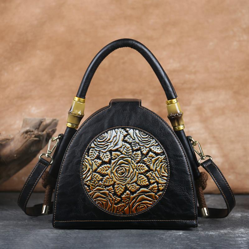 MOTAORA Retro Women Bag Handmade Embossed Handbag For Women High Quality Leather Shoulder Bag Ladies Luxury Vintage Bags Female