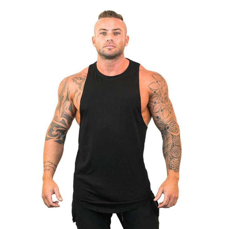 New Brand Summer Men Gym Muscle Bodybuilding Sleeveless Shirt Cotton Street Workout Tank Top Singlet Fitness Sport Print Vest