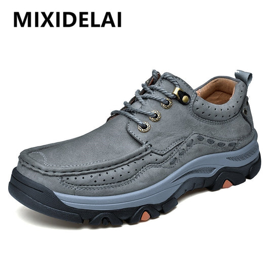 New Large Size Men&#39;s Shoes Genuine Leather Flats Men Loafers High Quality Outdoor Men Sneakers Breathable Male Casual Shoes