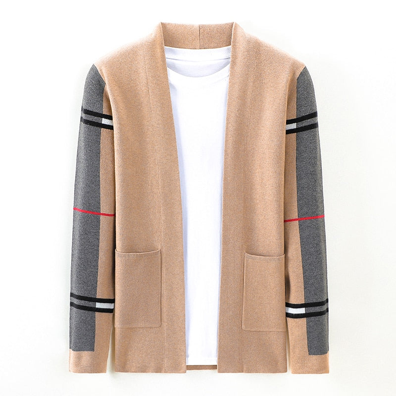 Top Grade New Autum Winter Designer Brand Luxury Fashion Knit Cardigans Sweater Men Casual Trendy Coats Jacket Men Clothes