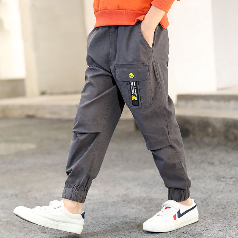 2021 Kid Sports Pants Big Boy Pants Spring Teenage Spring Toddler Casual Kids Trousers For Boys Clothes Elastic Waist Long Pants