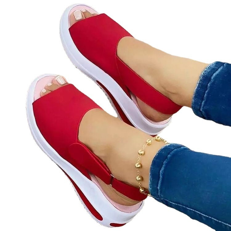 Fashion Shoes Women Platform Sandals Stretch Fabric Summer Women&#39;s Shoes Comfort Walking Ladies Sandalias Female Casual Footwear