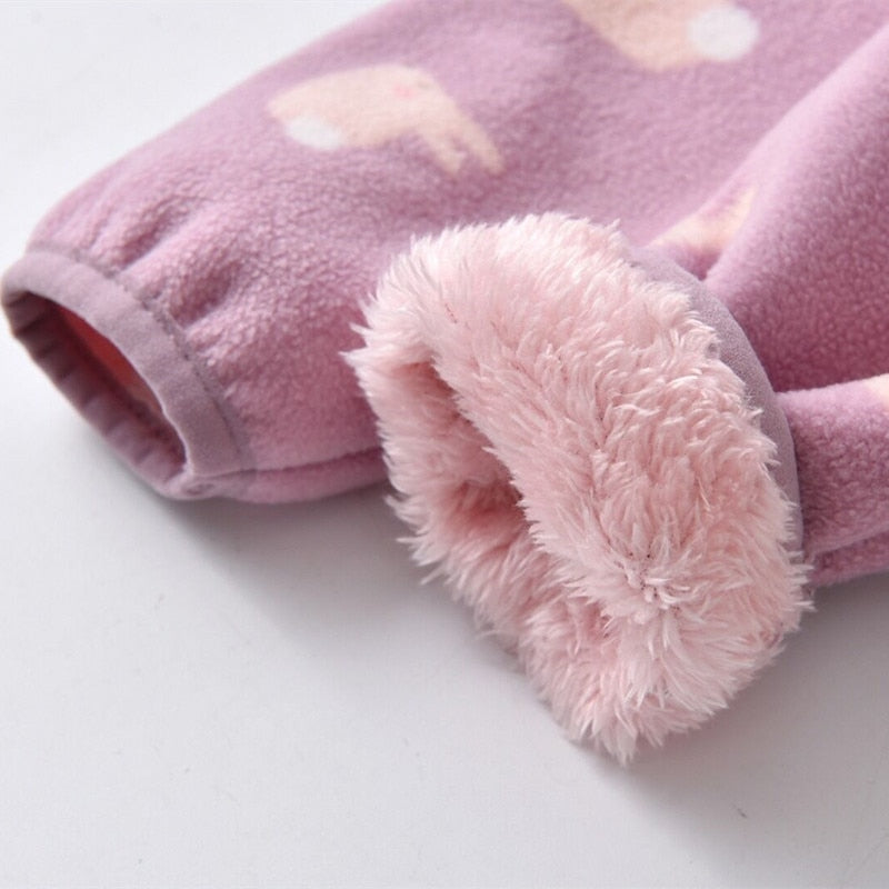 New Style Spring Autumn Winter Child Kid Clothes Baby Girls Jackets Coats Rabbit Polar Fleece Thick Soft Warm