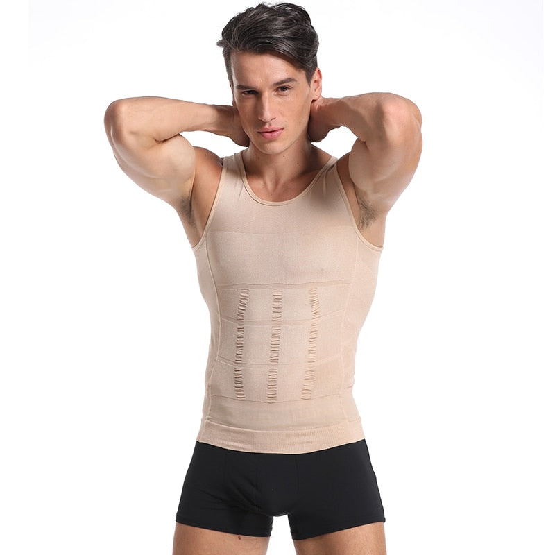 Be-In-Shape Men&#39;s Slimming Vest Body Shaper Belly Control Posture Gynecomastia Compression Shirt Underwear Waist Trainer Corset