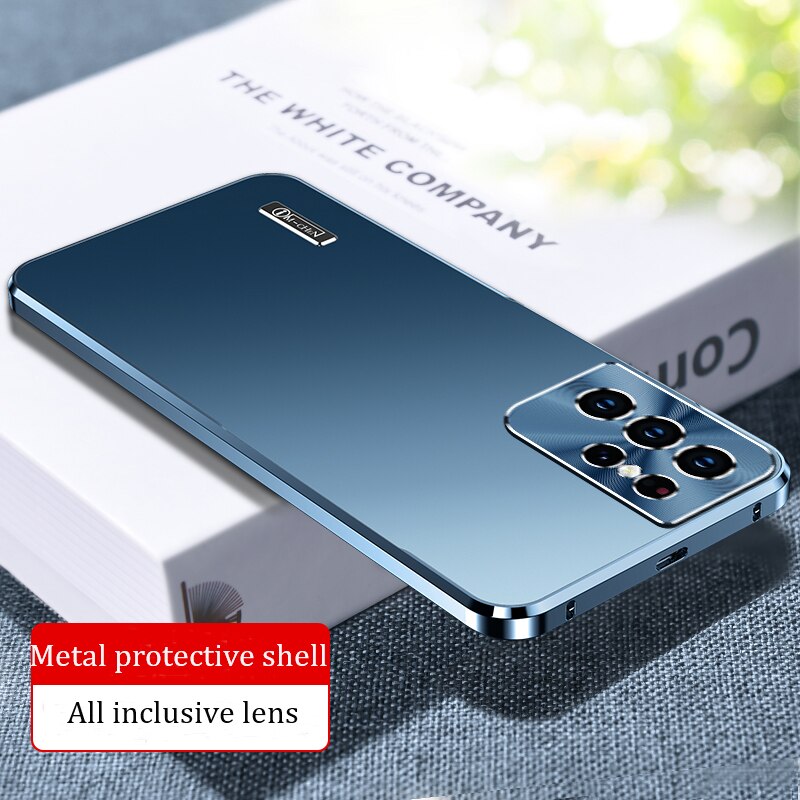 2023 New Metal Shell For Samsung Galaxy S23 S22 S21 ultra Phone Case Built in Lens protection titanium alloy mobile phones cover