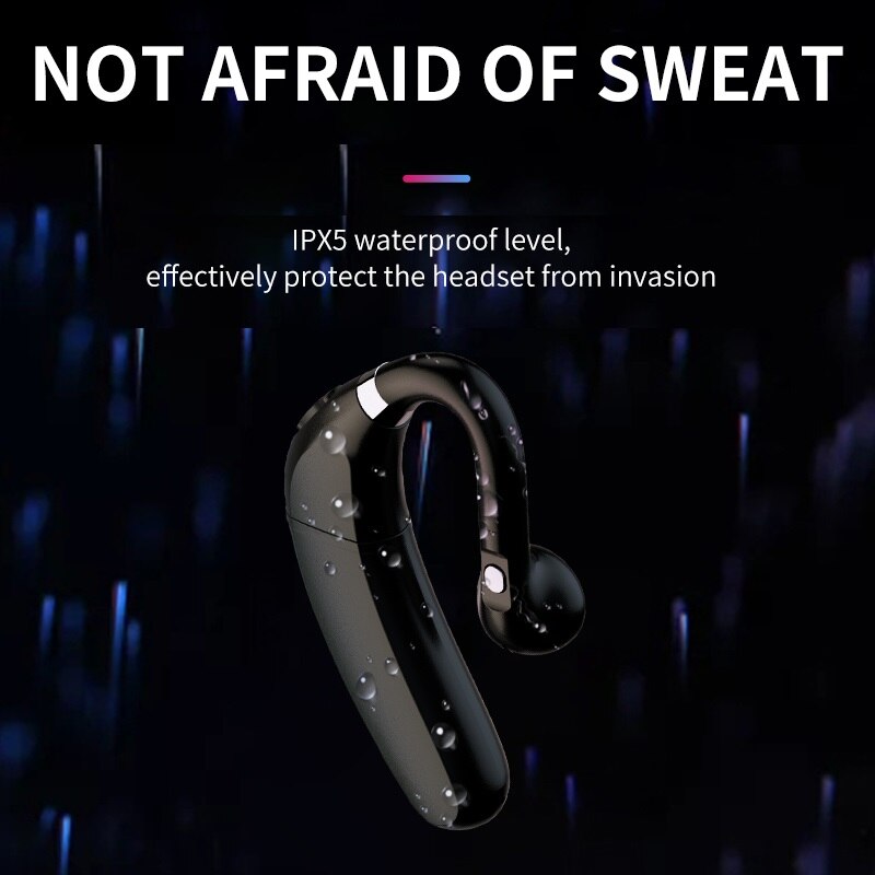 Bluetooth earphone Handsfree business headphones Volume-adjustable earphone Waterproof sports headphones for Samsung iphone