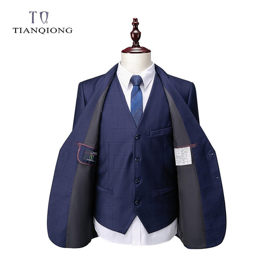 TIAN QIONG Plaid Suits Men 2020 New Style Designer Suits Slim Fit Wedding Suits for Men 3 Pieces Suit (Jacket+Pants+Vest)