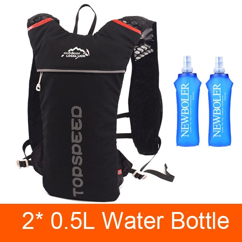 Trail Running Backpack 5L Ultra Running Hydration Vest Pack Marathon Running Bike Rucksack bag 500ml Soft Flask Bottle Water Bag