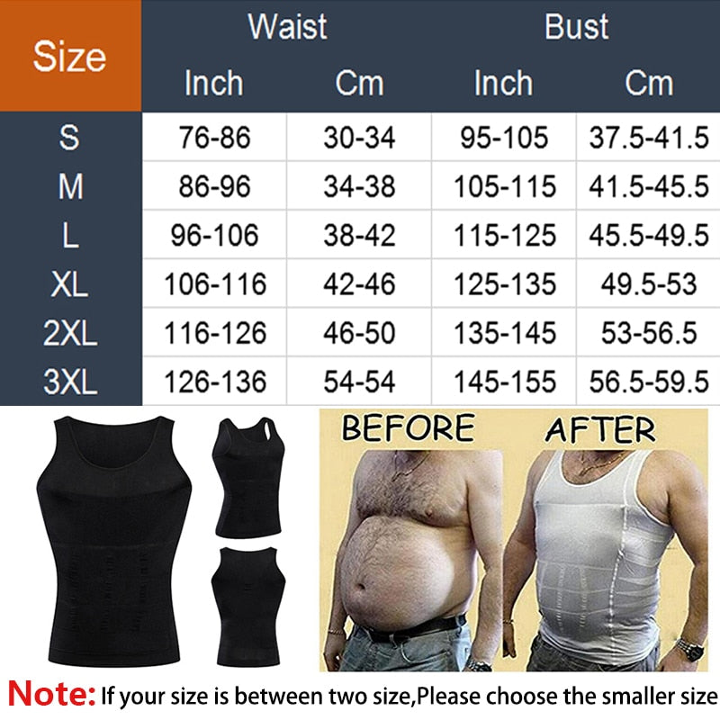Be-In-Shape Men&#39;s Slimming Vest Body Shaper Belly Control Posture Gynecomastia Compression Shirt Underwear Waist Trainer Corset