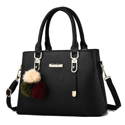 Vento Marea Classic Tote Bag For Women 2021 Winter New Pu Leather Ladies Shoulder Bag Large Capacity Hairball Purse And Handbags