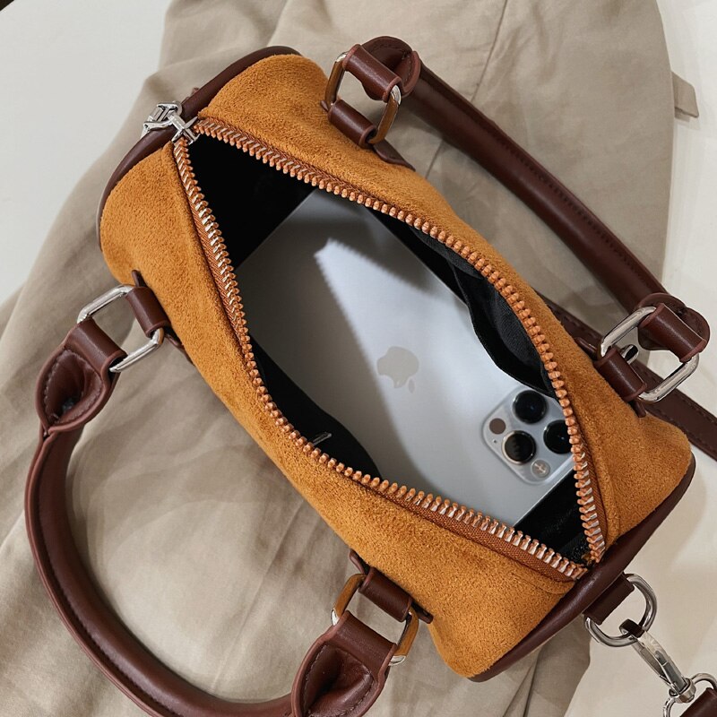 Small Drum Design Shoulder Bags Fashion Scrub Crossbody Bags for Women Vintage Tote Messenger Bag Luxury Brand Ladies Handbags