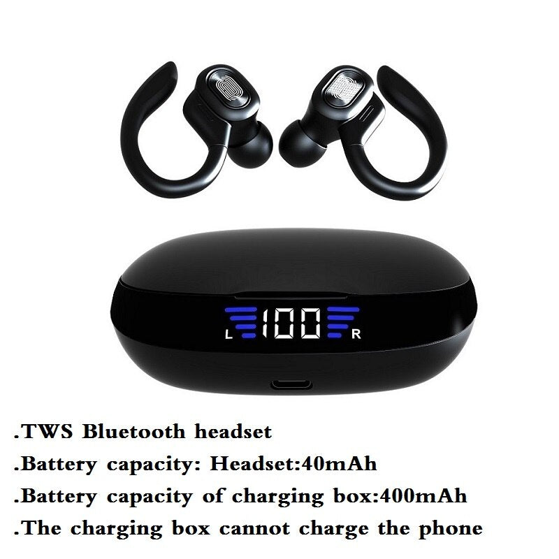 Bluetooth Headphones Touch Control Sports Wireless Earphones HiFi Bass Stereo Waterproof Headset With Microphone Gaming Earbuds