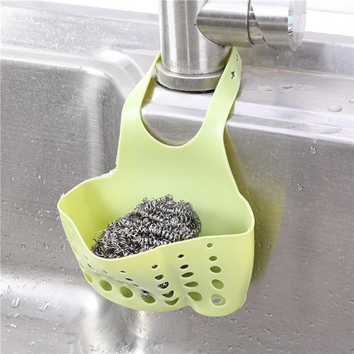 Simple Drain Rack Bathroom Sink Adjustable Basket Kitchen Silicone Soap Rack Drain Sponge Faucet Kitchen Tool Accessories