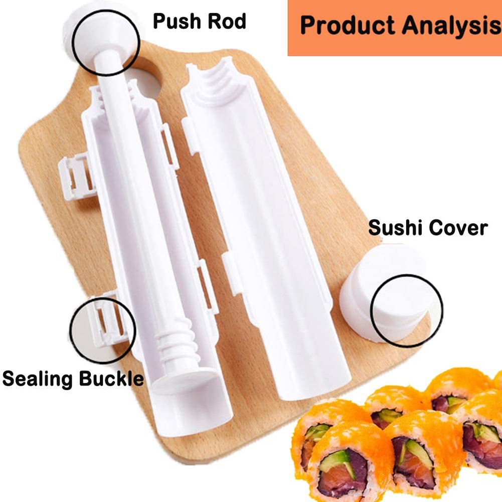 Quick Diy Sushi Maker Set Machine Rice Mold Bazooka Roller Kit Vegetable Meat Rolling Tool DIY Kitchen Tools Gadgets Accessories