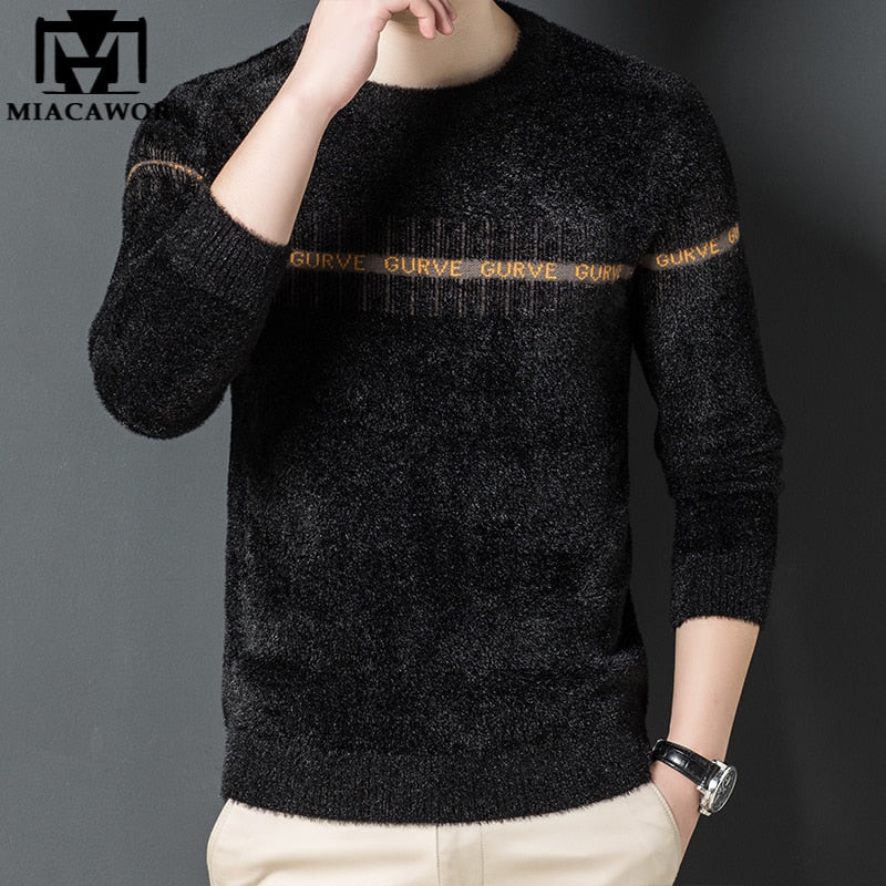 New Brand Luxury Soft Sweater Men Top Quality Warm Knitred Wool Pullover Slim Fit Jumpers Korean Casual Men Clothing Y454