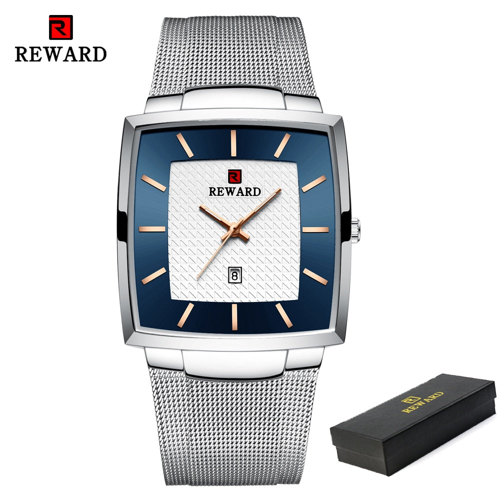 REWARD Fashion Blue Men&#39;s Watches 2022 New Top Luxury Brand Watch Men Business Waterproof Stainless Steel Quartz Wristwatch