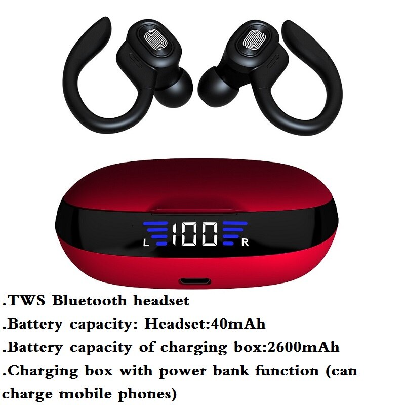 Bluetooth Headphones Touch Control Sports Wireless Earphones HiFi Bass Stereo Waterproof Headset With Microphone Gaming Earbuds