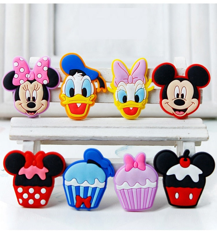 Charms Crocs Mickey Mouse Disney Cartoon Fit Cake Accessories Pink PVC Shoe Decoration for Boys Girls Bundle Wholesale set