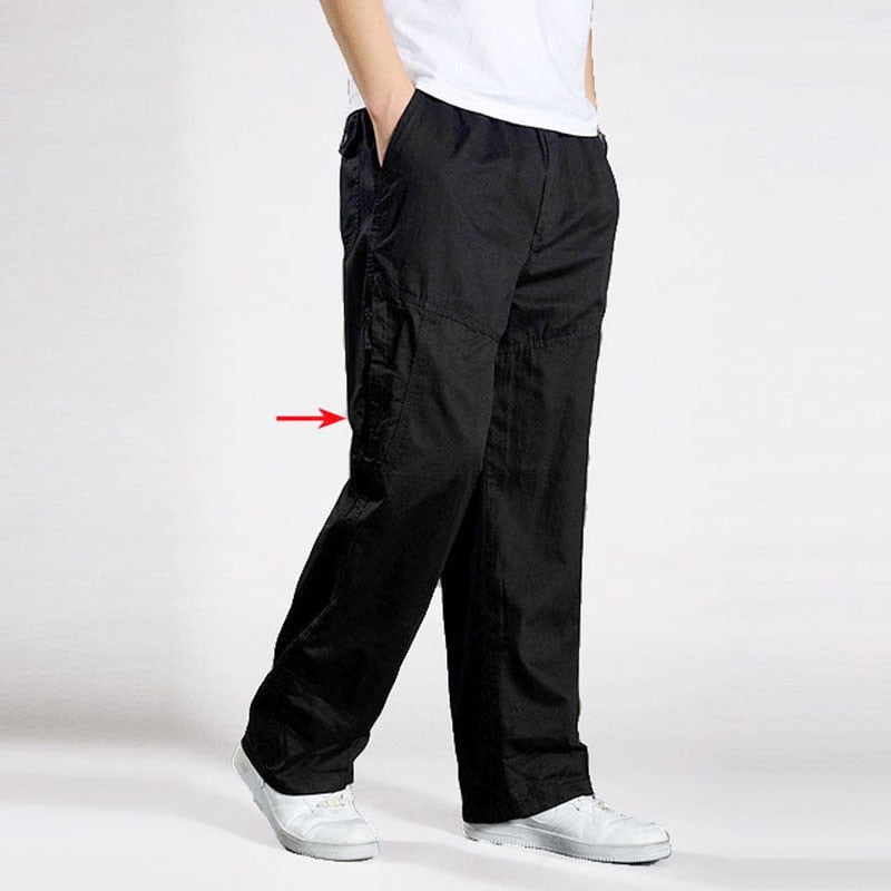 Brand Casual Pants men cargo pants cotton loose trousers mens pants overalls Multi Pocket Straight Joggers Homme 6XL