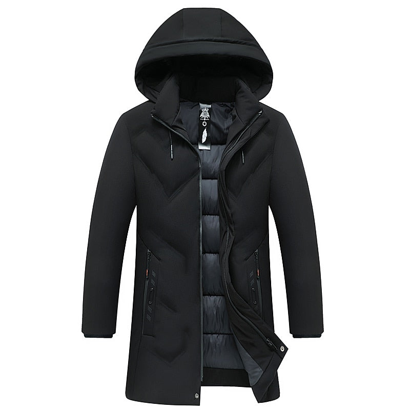 Top Quality Brand Casual Fashion Thicken Warm Men Long Parka Winter Jacket With Hood Windbreaker Coats Mens Clothing 2022
