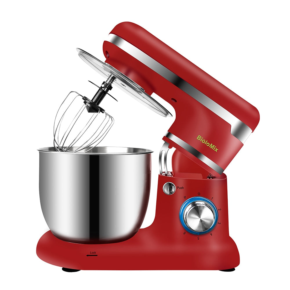 BioloMix Stand Mixer Stainless Steel Bowl 6-speed Kitchen Food Blender Cream Egg Whisk Cake Dough Kneader Bread Maker