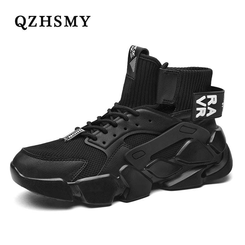 Autumn New High-top Beige Men's Sneakers Chunky Men Shoes Heighten Fashion Casual Plus Size Zapatillas Damping Tennis Shoes