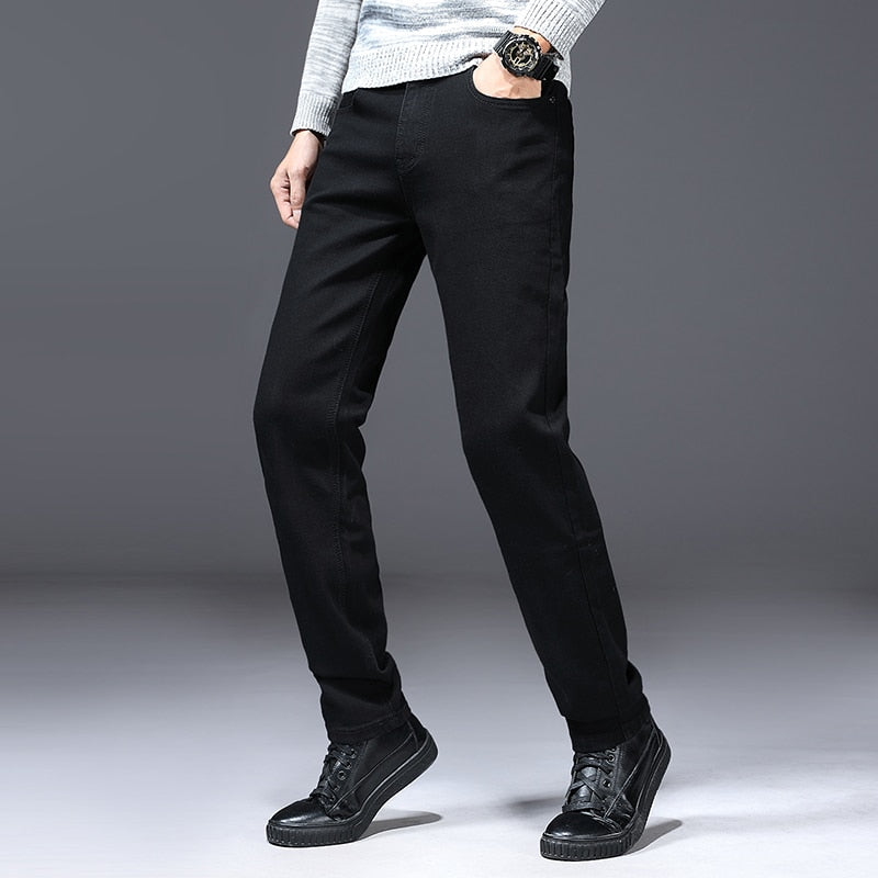 Classic Advanced Stretch Black Jeans 2020 New Style Business Fashion Denim Slim Fit Jean Trousers Male Brand Pants