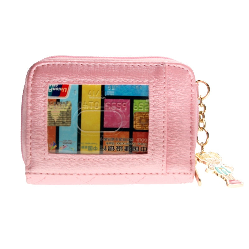 Pink Quilted Women Wallets Female Coins Purse  6717