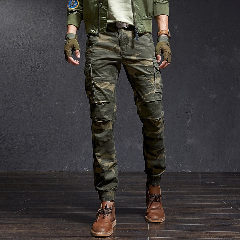 Fashion High Quality Slim Military Camouflage Casual Tactical Cargo Pants Streetwear Harajuku Joggers Men Clothing Trousers