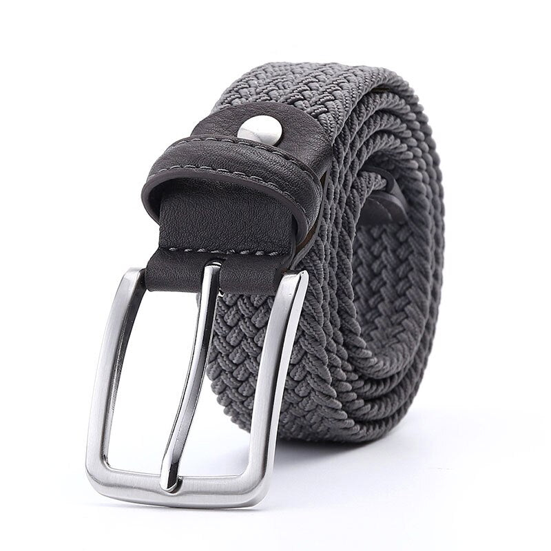 Green Longer Elastic Belts For Men Woven Braided Fabric Comfort Stretch Casual Belts 1-3/8&quot; Wide Hot Metal Stretch 160 cm Belt