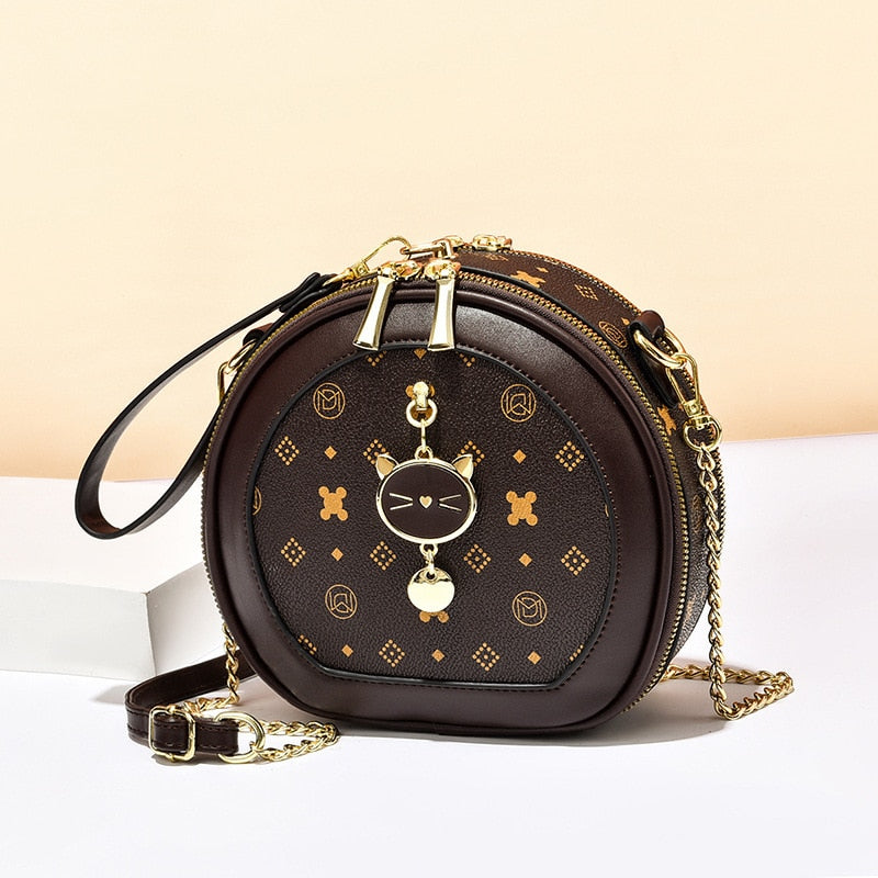 2021 new fashion messenger bag small round bag cosmetic bag casual all-match shoulder bag