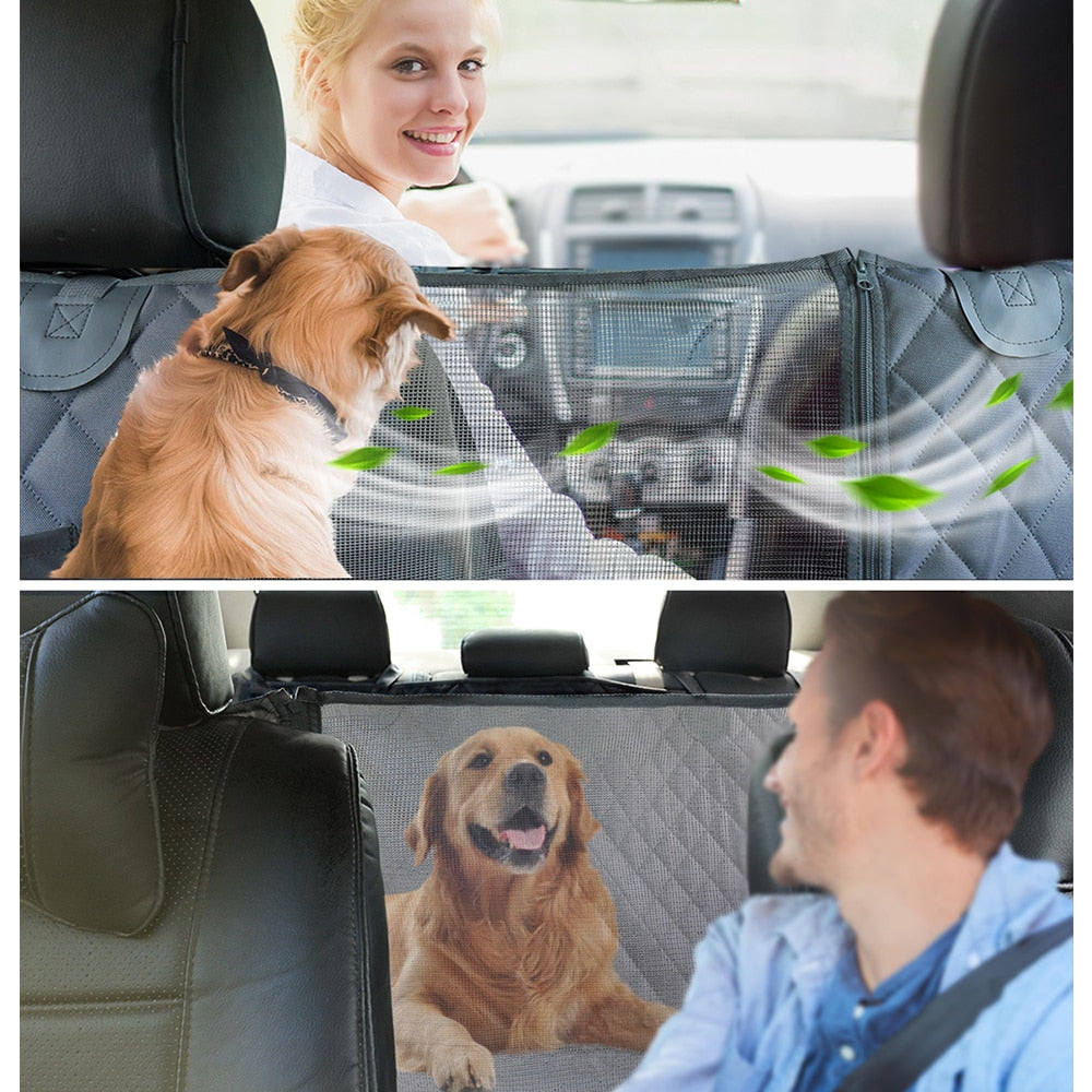 Pet Travel Dog Car Seat Cover- Waterproof Pet Travel Dog Carrier Hammock Car Rear Back Seat Protector Mat Safety Carrier for Dogs