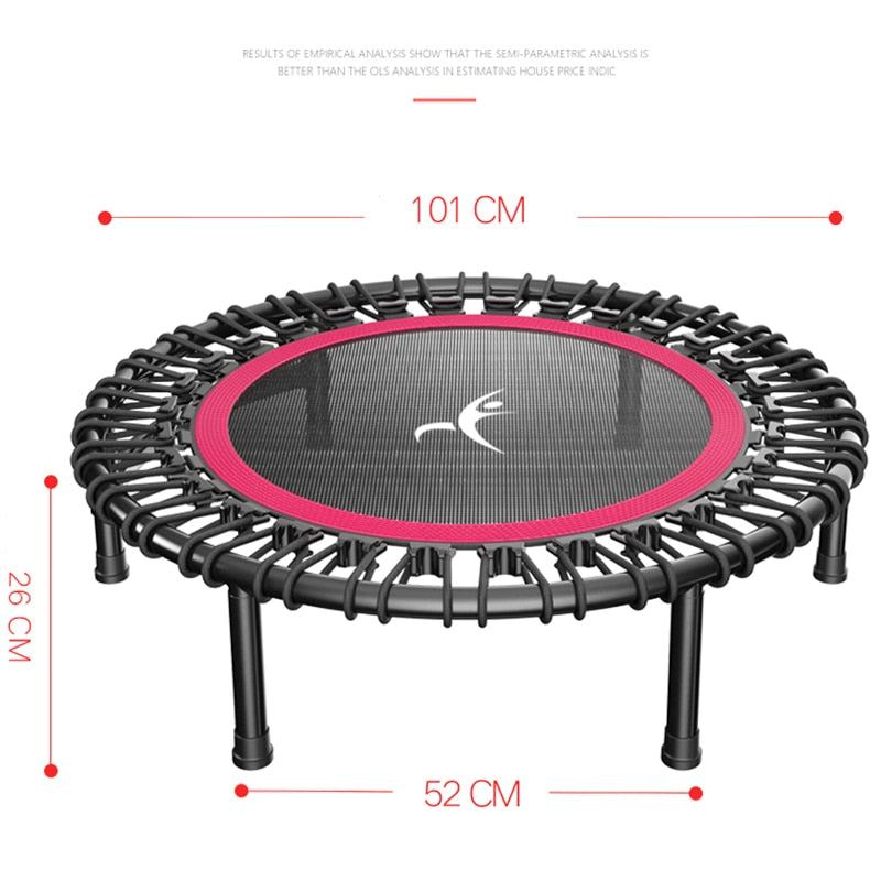 40&quot; Fitness trampoline Silent Mini with Adjustable Handle length Adults Kids indoor GYM Bungee Rebounder Jump Trainer Workout