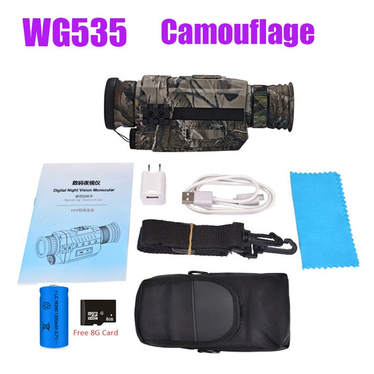 WG535 Digital Night Vision Monoculars 200m full dark DVR NIght Vision Scope 5X Optical Magnification Photo Video Hunting Cameras