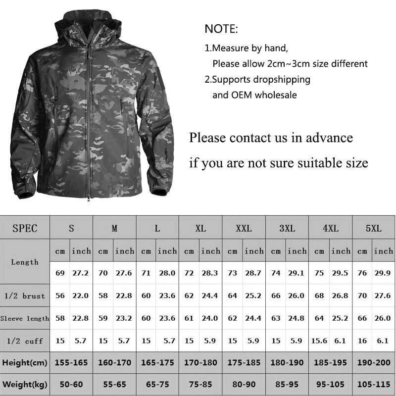 Army Clothing Men&#39;s Military Fleece Jacket Safari Airsoft Tactical Men Clothing MulticamTracksuits Camouflage Windbreakers 5XL