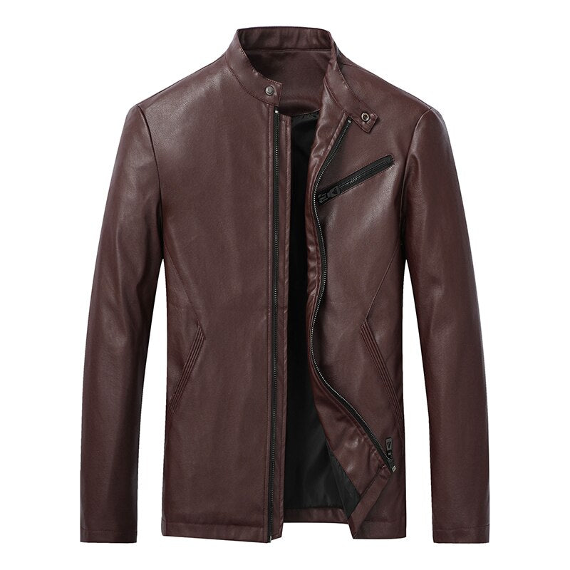 Men Jacket Leather 2020 News Motorcycle Men&#39;s Leather Lapel Versatile Personality Slimming Zipper Pocket Men&#39;s Wash Leather Coat