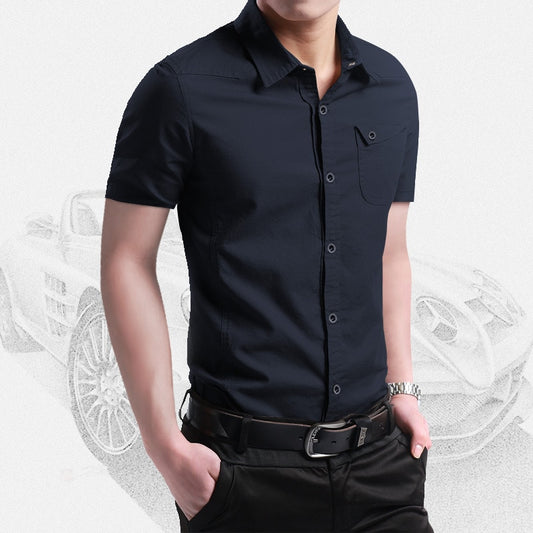 2021 New Summer 100% Cotton Shirts for Men New Breathable Military Men Shirts Short Sleeve Slim Men&#39;s Shirts Men Brand Clothing