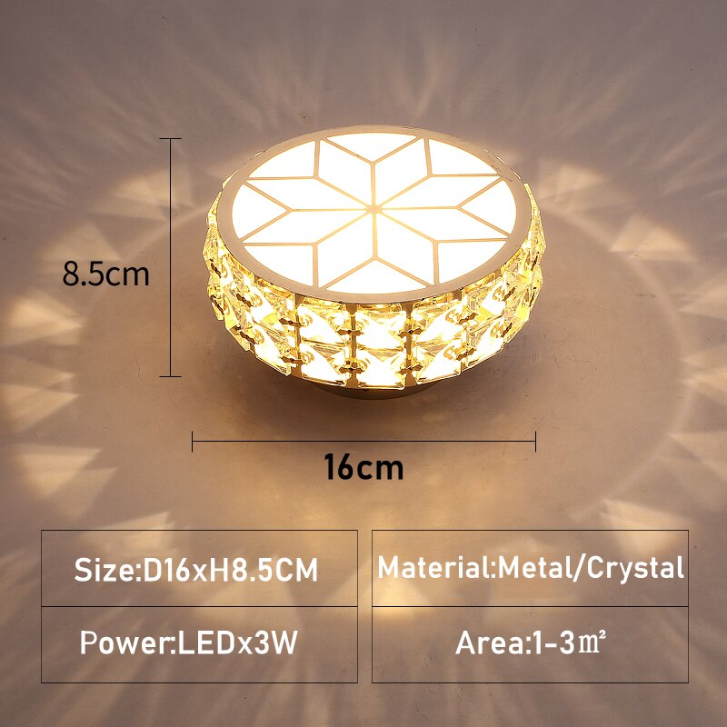 Crystal Led Ceiling Lighting Modern Ceiling Crystal Lamp Bedroom Living Room Light Kitchen Dining Room Corridor 3W 5W AC