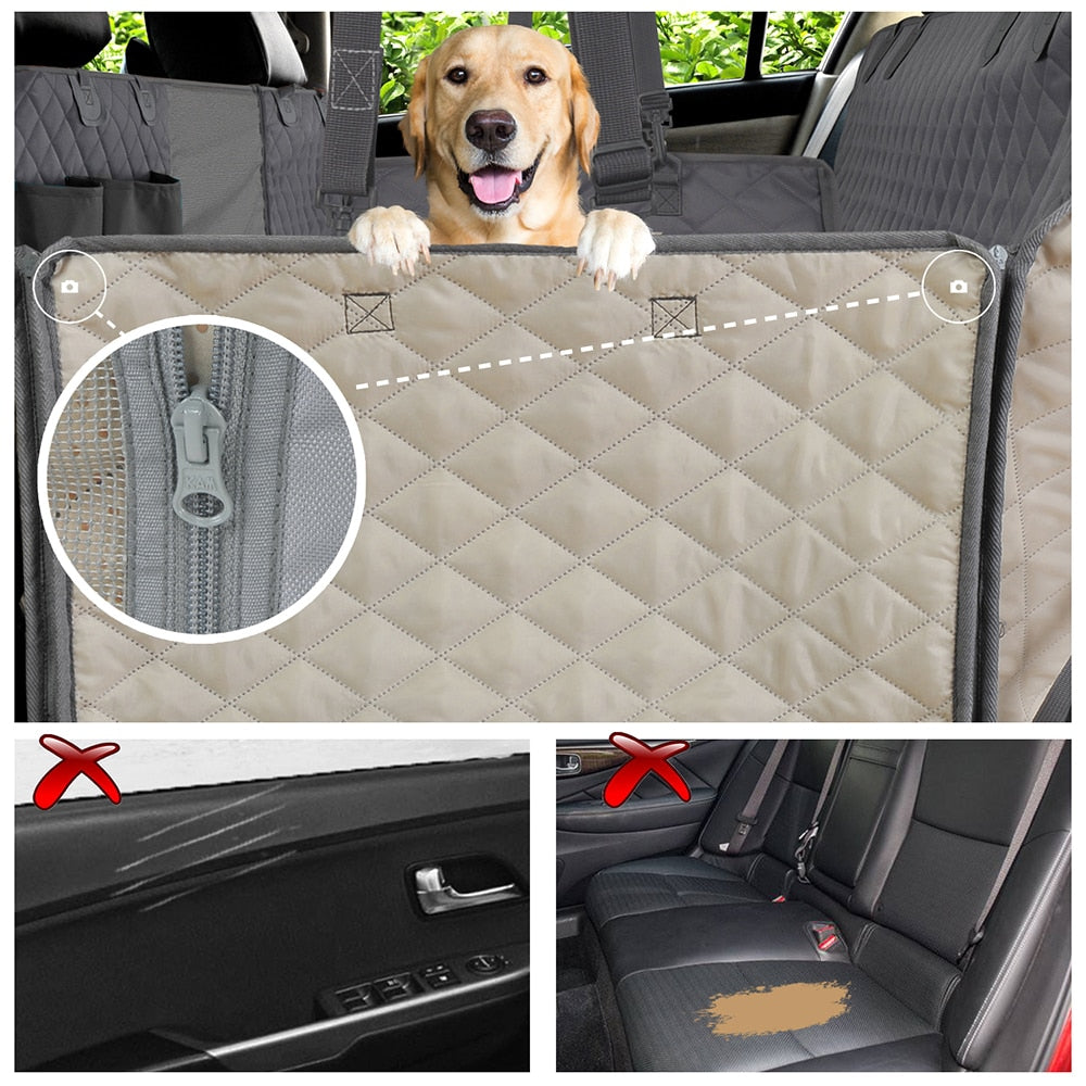 Pet Travel Dog Car Seat Cover- Waterproof Pet Travel Dog Carrier Hammock Car Rear Back Seat Protector Mat Safety Carrier for Dogs