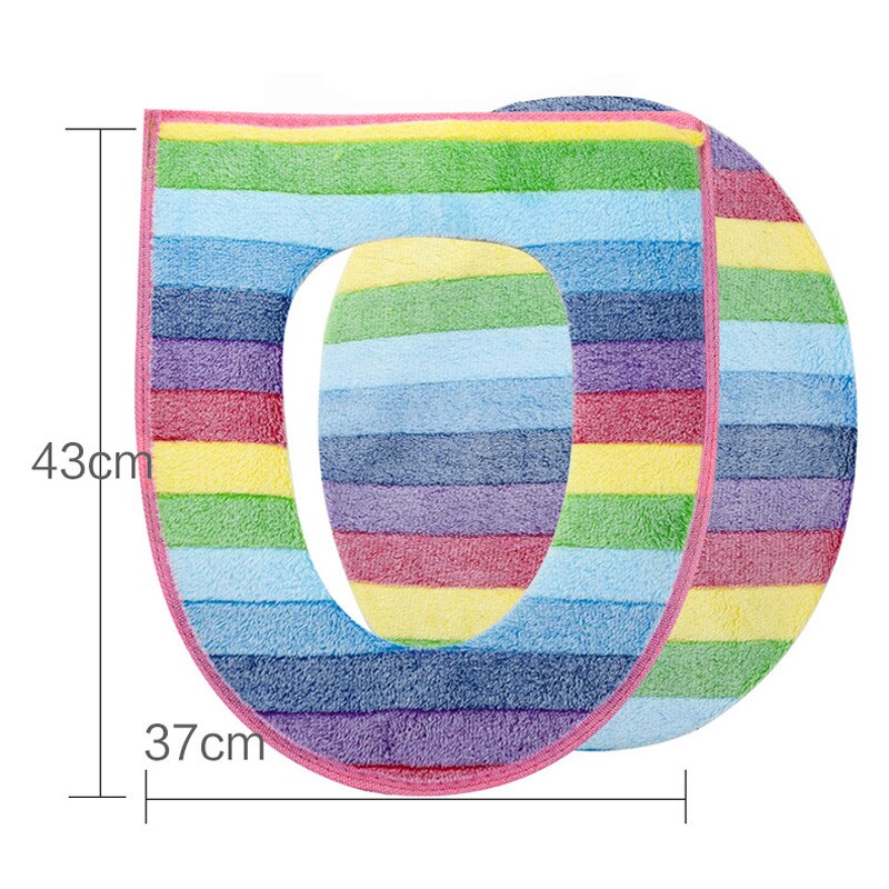 Plush Toilet Seat Mat with Lid Cover Warm Bathroom Mats 2PCS  Close Stool Pad Cover Thicken Toilet Seat Cushion Set Home Decor