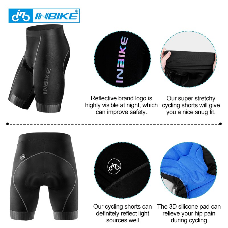 INBIKE Breathable Cycling Shorts Summer Road Bike Shorts Ropa Ciclismo Tights For Men Shockproof Gel Padded Bicycle Shorts SA002