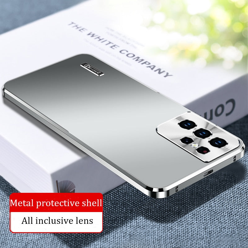 2023 New Metal Shell For Samsung Galaxy S23 S22 S21 ultra Phone Case Built in Lens protection titanium alloy mobile phones cover