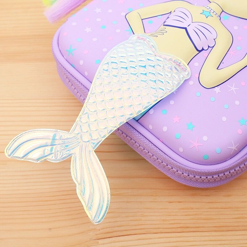 3D braid girl pencil case Plastic EVA stationery box Cute pencil bag kawaii pen case for kids student pen bag gifts big pen box