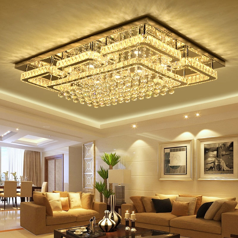 Modern crystal ceiling lights living room luxury silver ceiling light bedroom led Ceiling Lamps dining crystal Fixtures kitchen