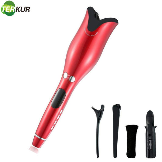 New 1 Inch Auto Hair Air Spin Curl Ceramic Rotating Electric  Curlers Automatic Curling Iron for  Types tool Rose Type