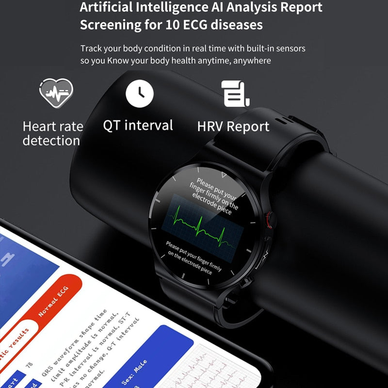 Smart Watch Men- LIGE 2022 ECG+PPG Smart Watch Men Blood Pressure Heart Rate Watches IP68 Waterproof Fitness Tracker Smartwatch For Huawei Xiaomi