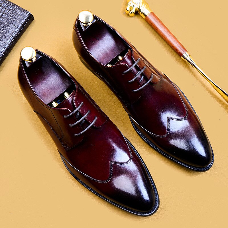 DESAI 2022 High Quality Handmade Oxford Dress Shoes Men Genuine Cow Leather Suit Shoes Footwear Wedding Formal Italian Shoes Hot