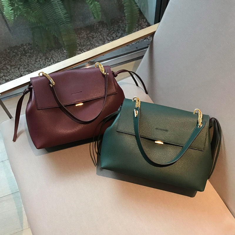 Fashion Design Women&#39;s Handbag Genuine Leather Female Shoulder Bags 2021 Vintage Large Luxury Crossbody Bag High Quality