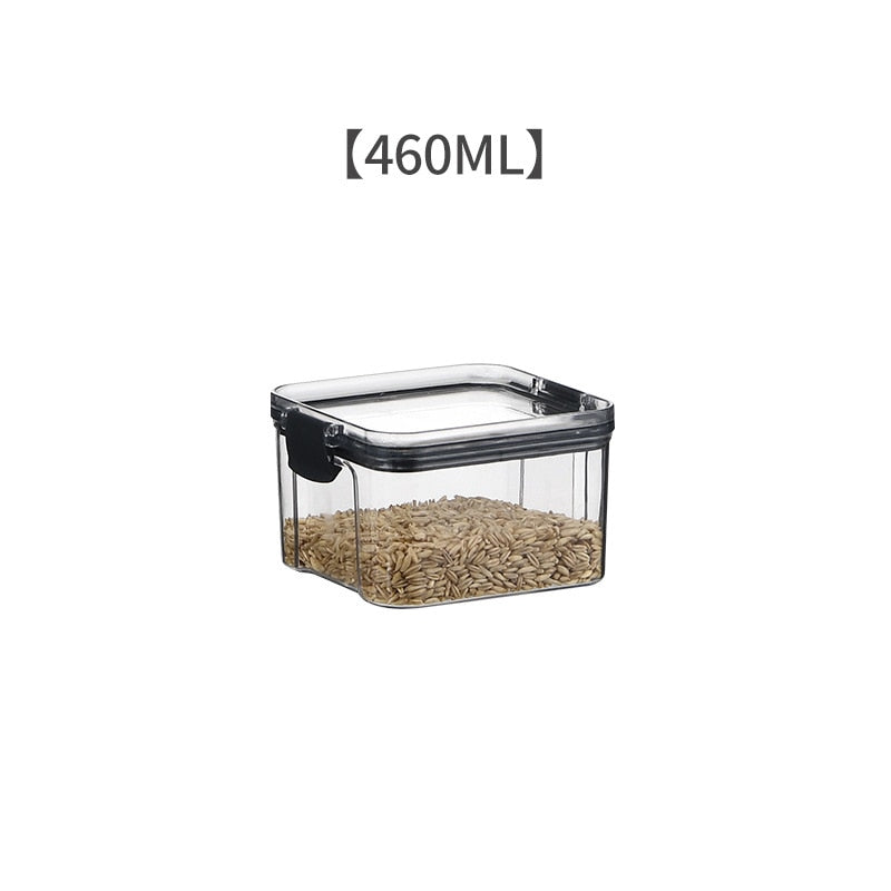 Food Storage Box 4 Different Capacity Plastic Sealed Cans Kitchen Box Transparent Food Canister Keep Fresh New Clear Container